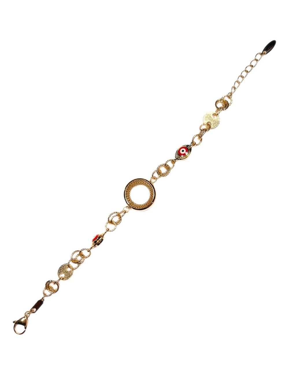 Xuping 18K Gold Plated Red Evil Eye Nazar Bracelet Adjustable 7”-8.5”
